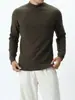 Camisa de cuello alto para hombre de otoño e invierno con patrón de piña, Suéter de punto para hombre, Camisa inferior ajustada y cálida para hombre