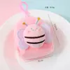 Bolsa de monedas de peluche de abeja de dibujos animados, mini bolsa para estudiantes, colgante para llavero, linda bolsa portátil para guardar auriculares