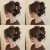 Pinza de pelo de tiburón de color marrón, tamaño mediano, para mujeres con cabello fino, adecuada para recogidos, accesorio para el pelo en la parte trasera de la cabeza, nuevo modelo 2026, pinza de pinza