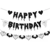 Nueva Decoración de Fiesta de Cumpleaños de Halloween Banderín con Purpurina Tema de Terror Fiesta de Cumpleaños Banner de Halloween