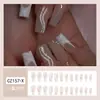 Pegatinas de Uñas Postizas con Patrón de Ola Francesa Brillantes Estilo Europeo y Americano para Chicas Populares, Uñas de Presionar