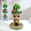 Suculentas, Cactos, Plantas Pequenas em Vasos, Cacto Groot, Decorações de Mesa no Escritório, Plantas Verdes Fáceis de Cultivar para Pessoas Preguiçosas