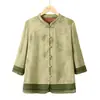 Camisas Elegantes e Estilosas de Primavera para Mulheres de Meia-Idade e Idosas, Novo Estilo 2026 Roupas e Jaquetas Estilo Chinês para Mães