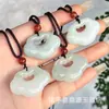 Colgante de Jade con Forma de Candado de Nube Auspiciosa, Jade Dorado de Xinjiang, Jade de Tianshan, con Patrón de Flores, Amuleto de Paz, Placa sin Preocupaciones, Adorno de Jade Espeso al por Mayor