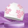 Gorro de natación de silicona para mujer, adulto, impermeable, para cabello largo, cabeza grande, muy elástico, estampado de gran tamaño