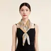 [Seda de Hangzhou] Bufanda 100% Seda de Morera, Estilo Retro Artístico, Bufanda Cuadrada Mediana de Seda Genuina para Mujer, Bufanda de Cuello para Primavera y Otoño