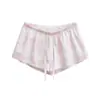 Shorts Xadrez Feminino Americano Moderno Picante com Cintura Elástica 2025 Novo Transfronteiriço Europeu e Americano Cordão Emagrecimento Casual Hot Pants