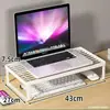Suporte elevatório para computador, organizador de mesa, base refrigeradora para laptop, armazenamento para dormitório/escritório, bandeja para teclado
