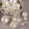 Perlas de imitación de ABS con agujero recto grande, tamaño múltiple, para materiales de accesorios de joyería para pulseras y collares hechos a mano DIY