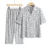 Roupas de meia-idade e idosas de verão mãe conjunto de duas peças senhora senhora casual manga curta de meia-idade e idoso conjunto de duas peças roupas de avó feminina