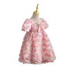Vestido de Passarela Infantil, Vestido de Princesa Elegante para Menina, Vestido de Aniversário A-Line Estiloso com Flor Rosa Colorida, Vestido de Noite para um Ano de Idade