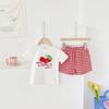 Ropa coreana para niños, traje de verano para bebés, niños y niñas, camiseta de algodón de dinosaurio de manga corta para niños, pantalones cortos, conjunto de dos piezas para hermano y hermana de verano