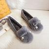 Sapatos de Algodão Quentes de Inverno T54 2025 Novos Sapatos Peludos Espessados para Uso Externo, Mocassins de Pelúcia de Calçar Fácil, Antiderrapantes e Leves