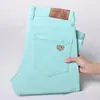 Jeans Denim de Luxo Novos para Homens Primavera/Verão 2026, Calças Slim Retas Elásticas de Marca Tendência, Calças Casuais Versáteis e Fashion