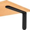 Soporte de estante flotante en blanco y negro de fábrica, soporte de pared resistente en ángulo recto en forma de L para colgar tablones.