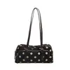 Bolso de mano de gamuza con lunares, gran capacidad, estilo simple de otoño, nuevo modelo 2026, bolso de hombro para mujer coreana con patrón, bajo el brazo