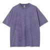 250g algodão pesado masculino e feminino frito floco de neve solto retro moda antiga marca manga curta camiseta gola redonda padrão de impressão de moda nacional