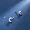 Aretes de Luna Mini de Plata Esterlina s925 Estilo Coreano Fangxing para Mujer, Nuevos 2023, Aretes de Diseño Simple y Nicho a la Moda para Mujer