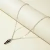 Collar con Colgante de Cruz Hueca Vintage Incrustada de Diamantes Transfronterizo Europeo y Americano, Zirconia Cúbica Multicapa en Forma de Y Estilo Gótico