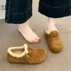 Zapatos esponjosos estilo Birkenstock para mujer, nuevos arrivals invierno 2026, zapatos totalmente cerrados de pelo, slip-on de suela gruesa, zapatos cálidos de algodón