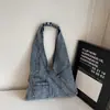 Bolsa Jeans Casual de Grande Capacidade para Mulheres, Nova Bolsa de Ombro Leve para o Trabalho Primavera 2026, Bolsa Tote Estilo Preguiçoso