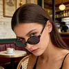 Gafas de Sol para Mujer, Estilo Nerd Retro Americano Ovaladas Elegantes de Montura Pequeña, Anti-UV, Gafas de Sol de Celebridad de Internet para Mujer