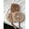 Orejeras de Peluche Dulces y Lindas de Color Contrastante con Cordones para Mujer, Nuevas Orejeras Calientes de Invierno, Calentadores de Oídos a Prueba de Viento para Ciclismo