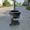 Forno com cubo de roda espessado câmara de forno aprofundada fogão a lenha móvel fogão a lenha para fritura ao ar livre fogão de terra de fazenda fogão a palha