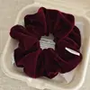 Novedad Otoño e Invierno Scrunchie de Felpa Sencillo Lazo para Cola de Caballo Color Sólido Cuerda para el Cabello Fruncida Accesorio de Moda para Moño