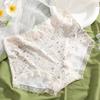 Estilo Pastoral Feminina Underwear Floral Cintura Alta Quadril Soft Skin-friendly Alto Elástico Traceless Triangle Shorts