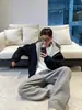 Chaqueta casual de otoño e invierno, engrosada, con bloques de color, cárdigan para parejas, sudadera con capucha de estilo americano de alta resistencia con doble cremallera para hombres y parejas