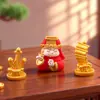Paisagem em miniatura, estatueta fofa de Mazu, decoração DIY adorável, ornamento para pendurar, salpicado de ouro e jade, simbolizando paz e boa sorte, pequena peça decorativa