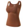Chaleco Espeso de Cachemira y Seda con Forro Polar, Nuevo para Otoño e Invierno, con Almohadilla en el Pecho para Mujer, 7A Antibacteriano, Auto-Calentable, Sin Costuras, Térmico