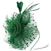 Chapéu Feminino Chapéu para Chá de Panela Headband de Renda Floral com Pena Acessório de Cabelo Presilha de Cabelo Chapéu Vintage para Chá de Panela Chapéu Derby para Meninas