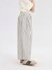 Calça Casual Feminina de Listras Verticais Contrastantes Wide-Leg, Nova Moda Verão 2025, Amiga da Pele e com Efeito Emagrecedor, Calça Fina e Respirável