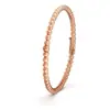 Nuevo brazalete de cuentas esféricas chapado en oro blanco de 18 quilates y oro rosa, lleno de diamantes, trébol de cuatro hojas incrustado con diamantes, brazalete de jade de lujo ligero de alta gama