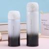 Copo térmico com tampa de aço inoxidável gradiente 304, moda feminina, copo reto para bebidas, portátil, com trava, para escritório, atacado