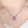 Venda quente ao vivo pingente de tesouro colorido em forma de coração de pêssego rosa azul escuro azul marinho esmeralda ametista zircônia Pingente em forma de coração