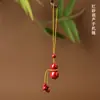 Cadena para Teléfono con Colgante de Calabaza al por Mayor Ágata Roja Obsidiana Lanyard de Arena Roja Decoración Llavero Encanto para Bolso Regalo