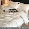 Conjunto de Cama Jacquard de Cetim de Algodão Puro Luxo Leve de Quatro Peças, Roupa de Cama de Algodão Puro de Alta Qualidade, Capa de Edredom, Lençóis de Cama, Conjunto de Três Peças, Lençóis de Cama com Elástico