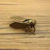 Cigarra de cobre adornos pequeños de escritorio latón Cigarra Dorada mascota de té tapa de tetera set éxito de taquilla adornos para interior de coche al por mayor