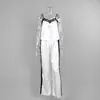 Estilo Europeo y Americano 2026 Nuevo Conjunto de Pijama de Satén de Seda de Hielo con Camisola de Encaje y Pantalones Largos, Ropa de Casa Holgada y Cómoda para Mujer