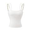 Top Colete Sexy Hot Girl's Pure Desire com Flores Tridimensionais, Estilo Curto que Cinge a Cintura com Bojo, Linda Alça Traseira para Mulheres no Verão