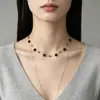 Collar de Flor de Cuentas Redondas Fresco y Delicado con Diseño Único, Cadena para Clavícula Dulce y Elegante, Accesorio de Moda y Sencillo