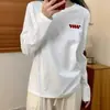 Camiseta Blanca de Manga Larga Suelta de Algodón Puro para Mujer, Nueva Camisa Base Estilo Primavera y Otoño, Top Casual de Longitud Media Estilo Perezoso Estilo Coreano