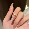 Anillo de Aguamarina para Mujer, Diseño de Nicho, Estilo Único, Dedo Índice, Gama Alta, Fresco y Minimalista, Anillo Abierto Inspirado en la Dopamina