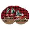 Conjunto de jogos americanos de Natal personalizados com estampas natalinas, jogo americano de mesa festivo, arranjo combinando para decoração de mesa festiva em casa