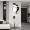 Relógio de Parede para Sala de Estar, Relógio Decorativo Digital Moderno Minimalista, Relógio Criativo Silencioso sem Furo, Montado na Parede, Item Quente Transfronteiriço