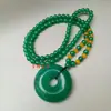 Accesorios Colgante Ágata Jade Estilo Pareja Calcedonia Verde Transparente Hebilla de Paz Colgante de Jade Hebilla Cadena Suéter Venta al por Mayor