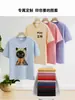 Camisetas de Manga Curta Tamanho Europeu Transfronteiriças com Impressão de Logotipo Personalizado, Algodão Puro, Texto Personalizado de Peça Única, Gola Redonda, Cor Sólida, Roupa de Trabalho, Impressão Gráfica DIY